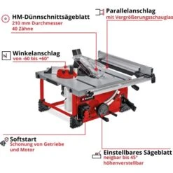 Einhell Power X-Change Akku-Tischkreissäge TE-TS 36/210 Li-Solo -Heimwerkzeuge Geschäft 4006825647365 2171 03
