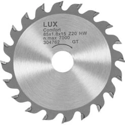 LUX HM-Minikreissägeblatt Holz Ø 85 Mm 20 Zähne