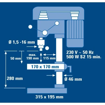 Einhell Säulenbohrmaschine BT-BD501 Mit 9-facher Drehzahlabstufung 500 W 13 Einhell Säulenbohrmaschine BT-BD501 Mit 9-facher Drehzahlabstufung 500 W – Bild 11