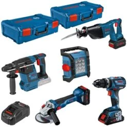 Bosch Professional Profi-Set Mit GSB + GWS + GBH + GSA + GLI 18 V 5-teilig